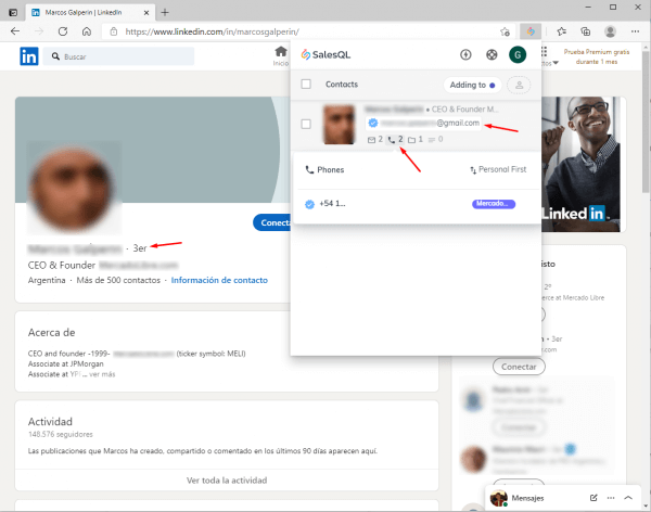 Add-contact-from-LinkedIn-to-SalesQLnd Step3