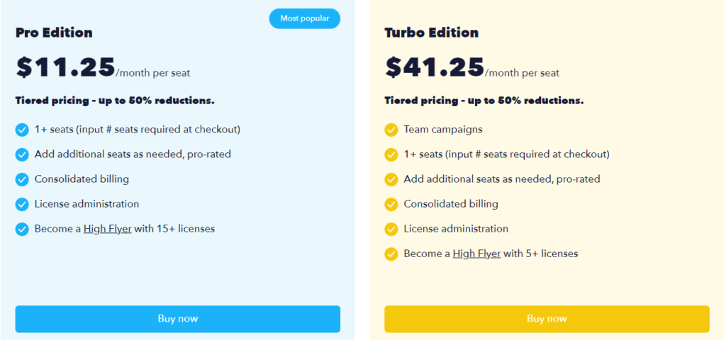 Dux-Soup Team Pricing