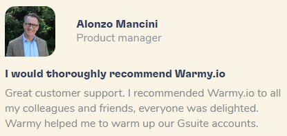 Warmy customer review