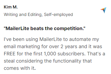 MailerLite customer-review