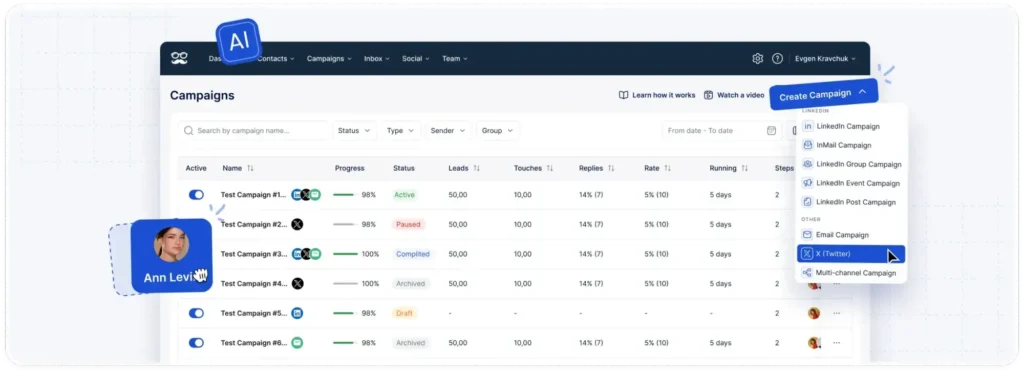 Lead finder feature in Meet Alfred for LinkedIn