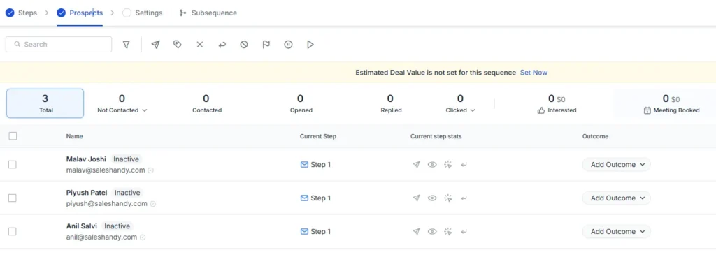 Adding new prospects in automation platform